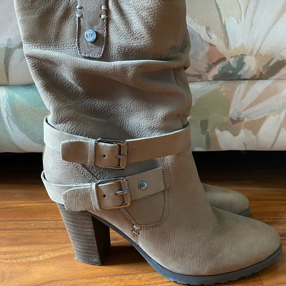 Beige Marc fisher heeled boots